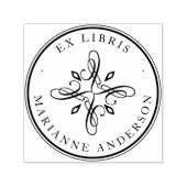 Elegant Damask & Typografy Individuelle Name Ex Li Permastempel (Design)