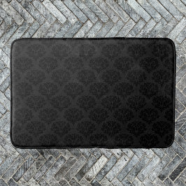 Elegant Damask Verziert Viktorianisch Black Badematte