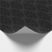 Elegant Damask Verziert Viktorianisch Black Geschenkpapier (Ecke)