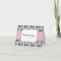 Elegant Damask Vielen Dank Karten