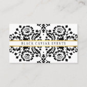 ELEGANT DAMASK Vintages Muster Gold Schwarz-weiß Visitenkarte (Vorderseite)