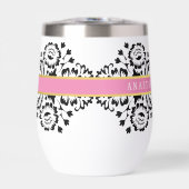 ELEGANT DAMASK Vintages Muster, schwarz rosa (Vorderseite)
