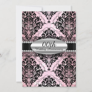Elegant Damask Wedding Anniversary Einladung