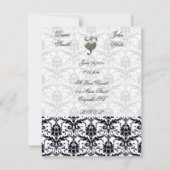 Elegant Damask Wedding Einladung (Rückseite)