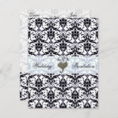 Elegant Damask Wedding Einladung (Vorne/Hinten)