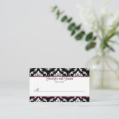 Elegant Damask Wedding Empfang Platzkarte (Stehend Vorderseite)