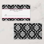 Elegant Damask Wedding Empfang Platzkarte (Vorne/Hinten)