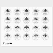 Elegant Damask Wedding Sticker (Blatt)