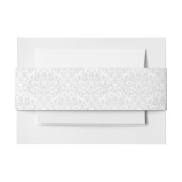 Elegant Damask White Wedding Alternate Einladungsbanderole