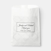 Elegant Damask White Wedding Vielen Dank Geschenktütchen (Vorderseite)