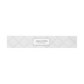 Elegant Damask White Wedding w Text Einladungsbanderole (Flach)
