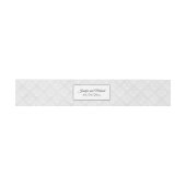Elegant Damask White Wedding w Text Einladungsbanderole (Flach)