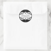 Elegant Damask Wirbel Runder Aufkleber (Tasche)