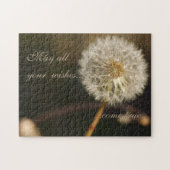Elegant Dandelion Flower & Wish Quote Puzzle (Horizontal)