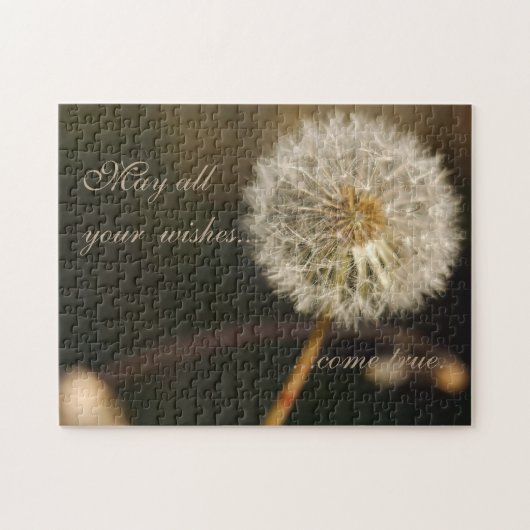 Elegant Dandelion Flower & Wish Quote Puzzle (Horizontal)