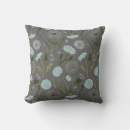 Elegant Dandelion Gray Blue Flowers Kissen
