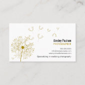 Elegant Dandelion Handgeschriebene Skriptkalligraf Visitenkarte (Rückseite)