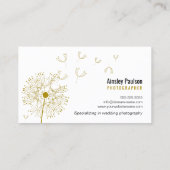 Elegant Dandelion Handgeschriebene Skriptkalligraf Visitenkarte (Rückseite)