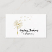 Elegant Dandelion Handgeschriebene Skriptkalligraf Visitenkarte (Vorderseite)