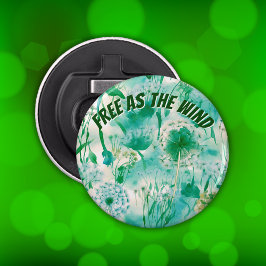 Elegant Dandelion Monogram grün und weiß | Flaschenöffner