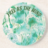 Elegant Dandelion Monogram grün und weiß | Getränkeuntersetzer (Vorne)