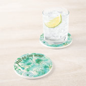 Elegant Dandelion Monogram grün und weiß | Getränkeuntersetzer (Seite)