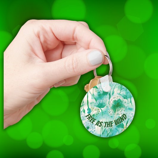 Elegant Dandelion Monogram grün und weiß | Schlüsselanhänger