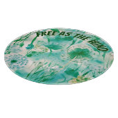 Elegant Dandelion Monogram grün und weiß | Schneidebrett (Ecke)