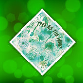 Elegant Dandelion Monogram grün und weiß | Serviette