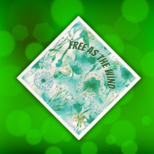 Elegant Dandelion Monogram grün und weiß | Serviette