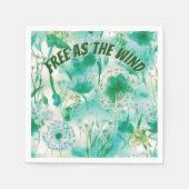 Elegant Dandelion Monogram grün und weiß | Serviette (Vorderseite)