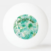 Elegant Dandelion Monogram grün und weiß | Tischtennisball (Rückseite)