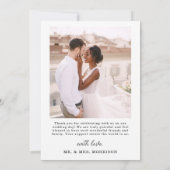 Elegant Dank Script Five Foto Collage Hochzeit Dankeskarte (Rückseite)