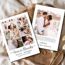 Elegant Dank Script Five Foto Collage Hochzeit