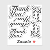 Elegant "Danke!" Aufkleber (Blatt)
