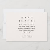 Elegant Danke Black and Taupe Brautparty (Rückseite)