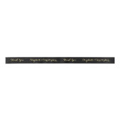Elegant Danke Black Gold Custom Wedding Gefallen Satinband (Vorderseite)