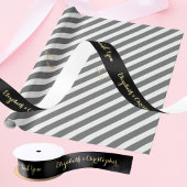 Elegant Danke Black Gold Custom Wedding Gefallen Satinband