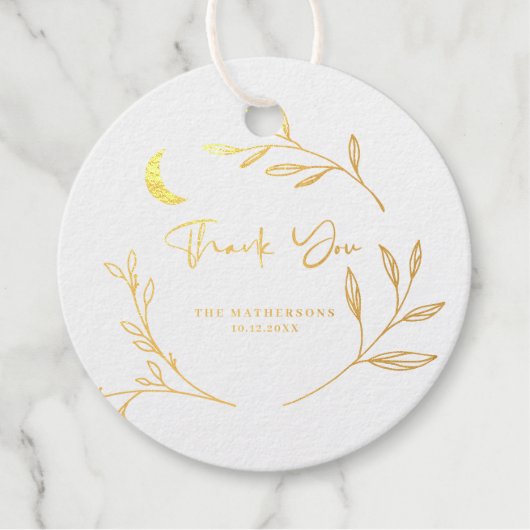 Elegant danke dir Script Wedding Geschenkanhänger (Vorderseite)