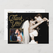 Elegant Danke Foto Wedding Postkarte (Vorne/Hinten)
