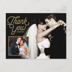Elegant Danke Foto Wedding Postkarte