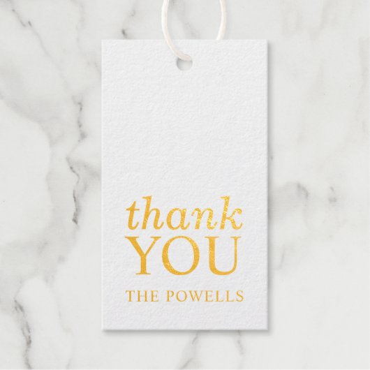 Elegant Danke Gold Geschenkanhänger (Vorderseite)