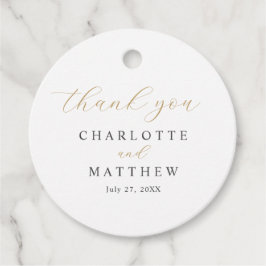 Elegant Danke, Gold Wedding Geschenkanhänger