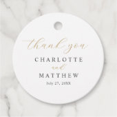 Elegant Danke, Gold Wedding Geschenkanhänger (Vorderseite)