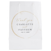 Elegant Danke, Gold Wedding Mittlere Geschenktüte (Rückseite)