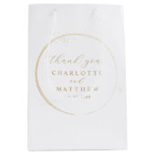 Elegant Danke, Gold Wedding Mittlere Geschenktüte (Vorderseite)