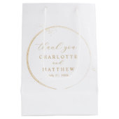 Elegant Danke, Gold Wedding Mittlere Geschenktüte (Rückseite)