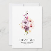 Elegant Danke Hochzeitkarte mit Blumendesign Mitteilungskarte (Vorderseite)