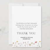 Elegant Danke Hochzeitkarte mit Blumendesign Mitteilungskarte (Rückseite)