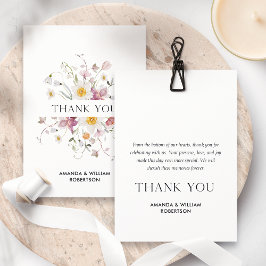 Elegant Danke Hochzeitkarte mit Blumendesign Mitteilungskarte